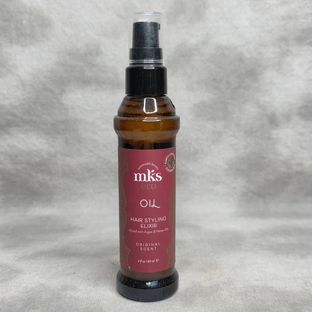 Earthly Body MKS Eco Oil Hair Styling Elixir Original Scent Argan Oils 2 oz